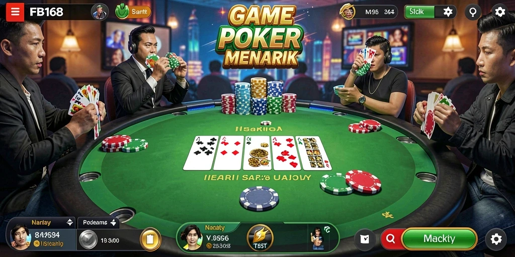 Tampilan gameplay Poker yang menarik di FB168.