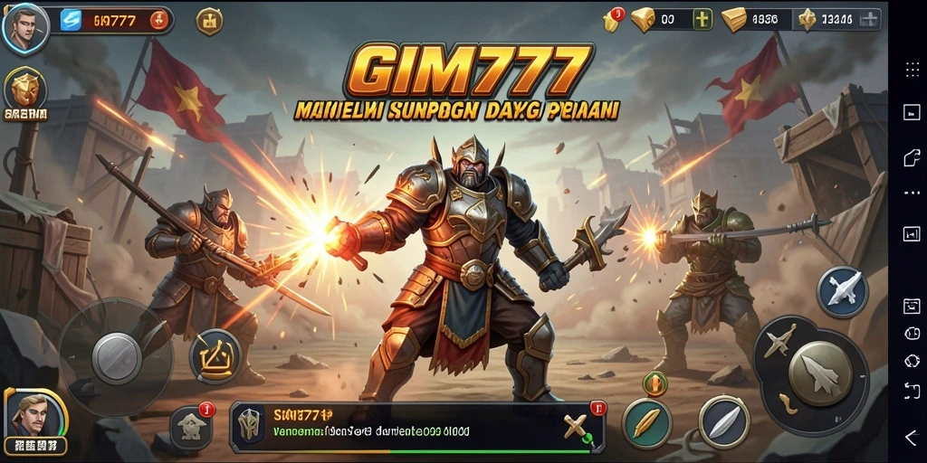 Tampilan gameplay GIM777 dengan strategi perang yang mendebarkan.