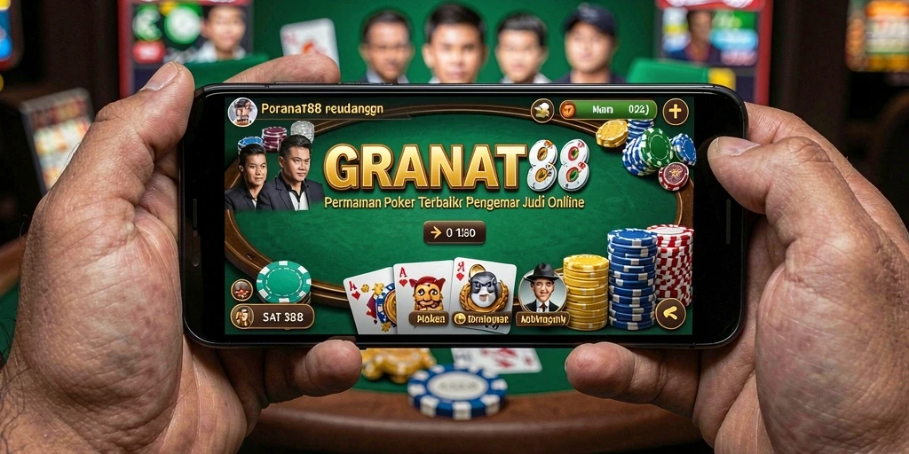 Tampilan menarik dari gameplay poker di GRANAT88.