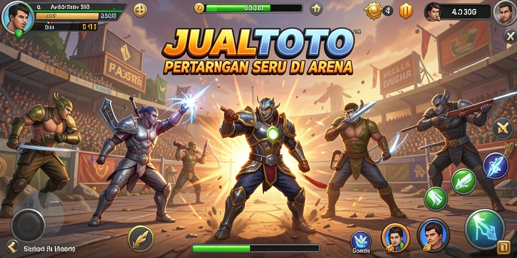 Screenshot gameplay seru di arena pertarungan JUALTOTO