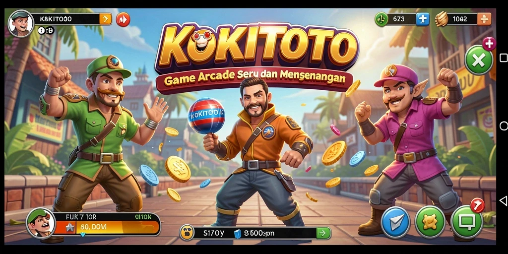 Screenshot utama KOKITOTO menampilkan aksi gameplay yang seru.