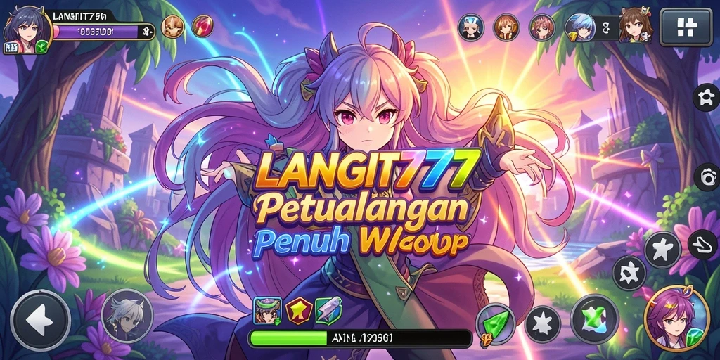 Tampilan gameplay LANGIT777 yang seru dengan karakter anime.