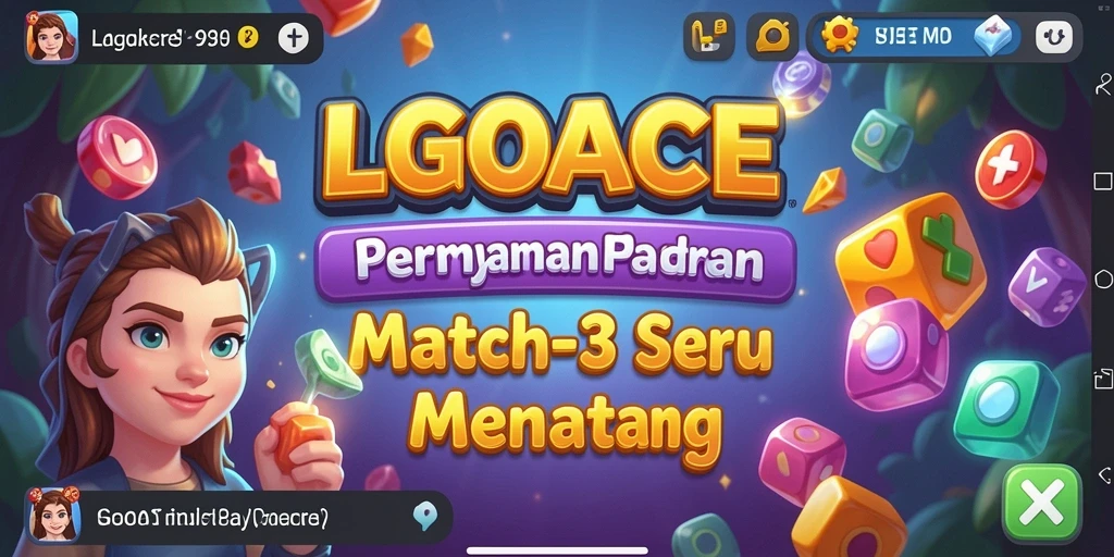 Tampilan gameplay seru LGOACE dengan tantangan Match-3.