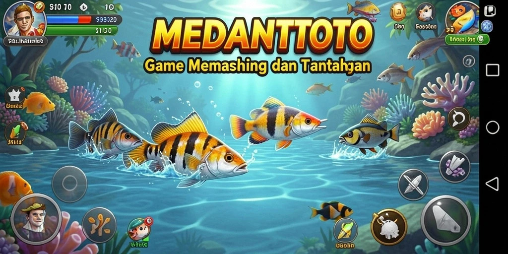 Tampilan gameplay MEMANTOTO yang menegangkan dan menawan saat memancing.