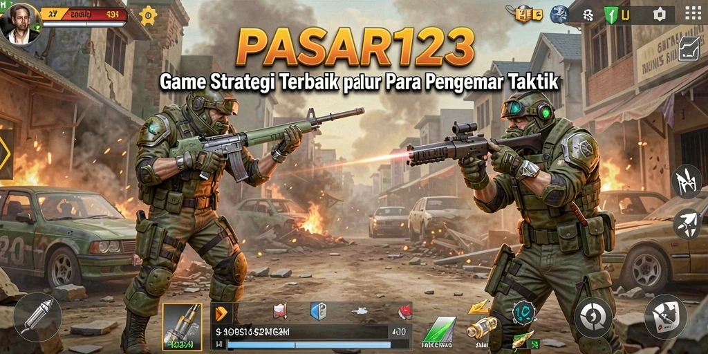 Tampilan gameplay strategis yang dinamis dan mendebarkan.