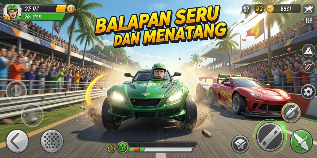 Gameplay Racing yang mendebarkan dalam PP7.