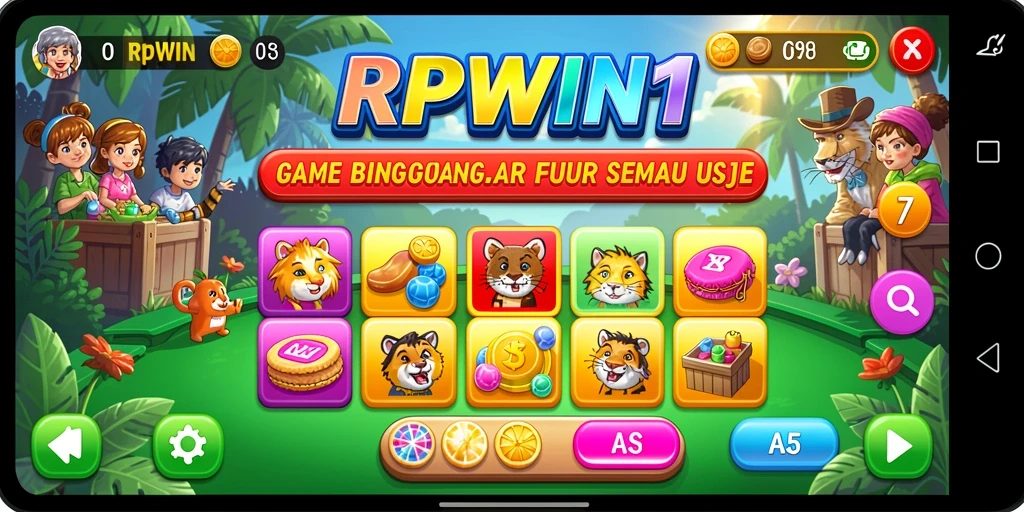 Screenshot gameplay RPWIN1 yang menampilkan suasana seru Bingo.