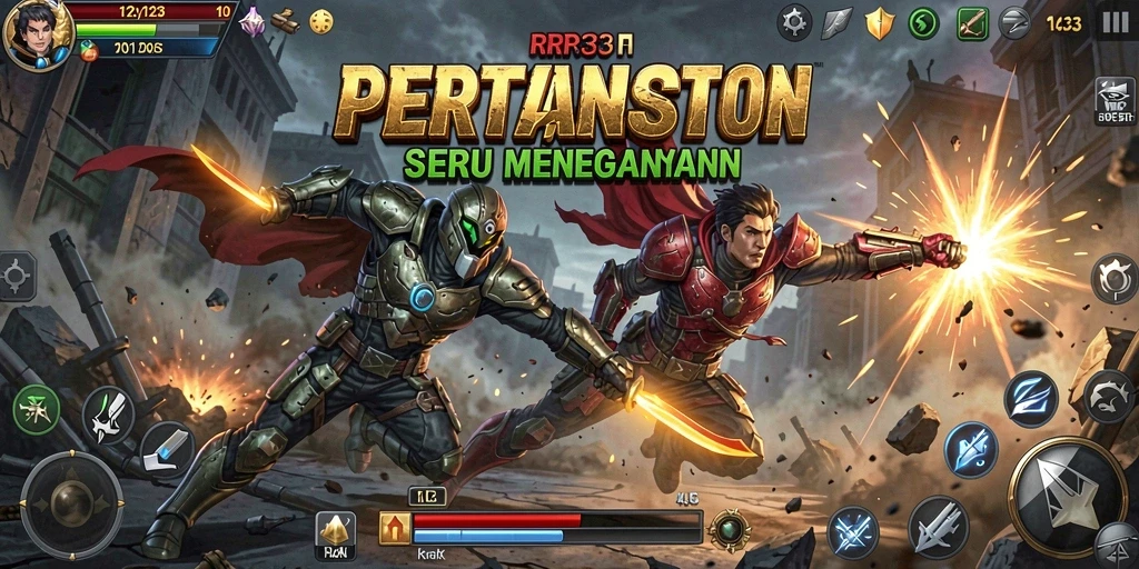 Menggambarkan momen seru gameplay Fighting di RR33.