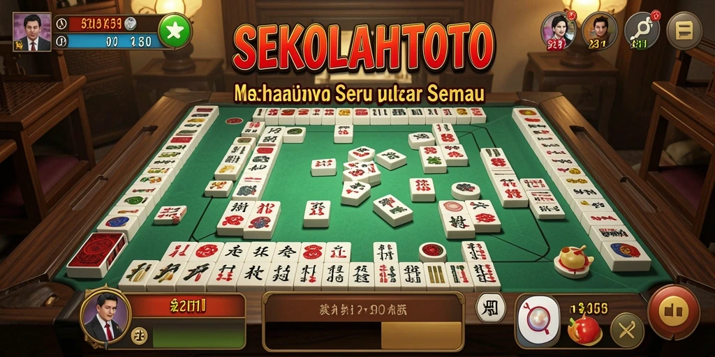 Screenshot permainan SEKOLAHTOTO dengan gameplay Mahjong yang seru.