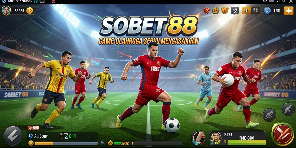 Tampilan gameplay <strong>SOBET88</strong> yang menarik saat bertanding di lapangan.