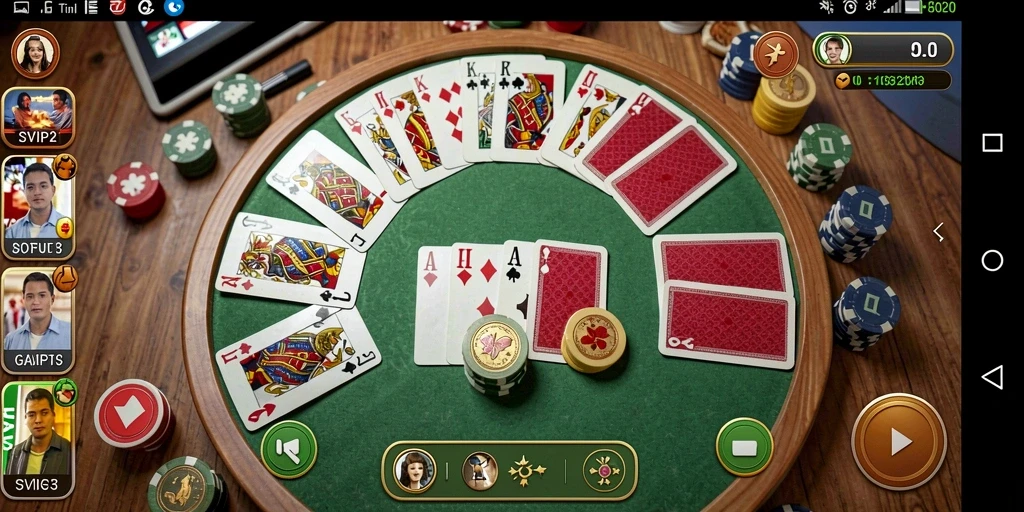 Tampilan gameplay seru Gaple di SVIP2 dengan teman-teman.