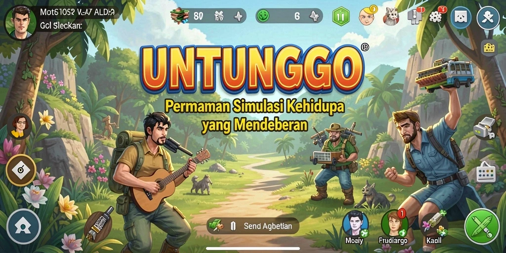 Tampilan gameplay UNTUNGGO yang menampilkan aksi menarik dan interaksi antar pemain.