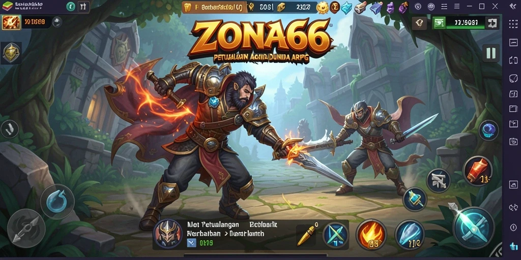 Gameplay seru ZONA66 dengan aksi pertarungan yang dinamis.