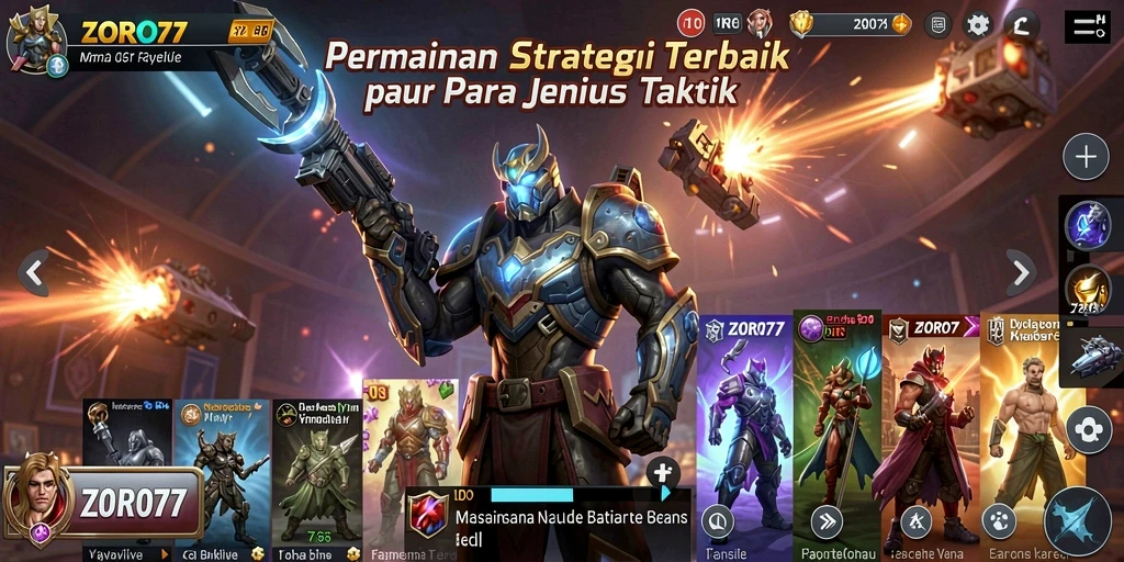 Tampilan gameplay strategis yang penuh aksi dan taktik.